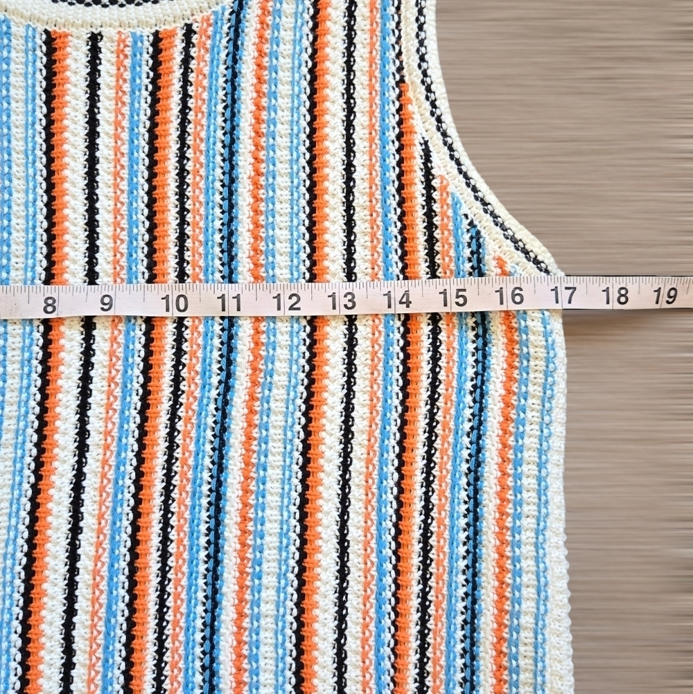 Lou & Grey For Loft Fringe Striped Multicolor Boho Style Tank Size Small - Picture 8 of 12